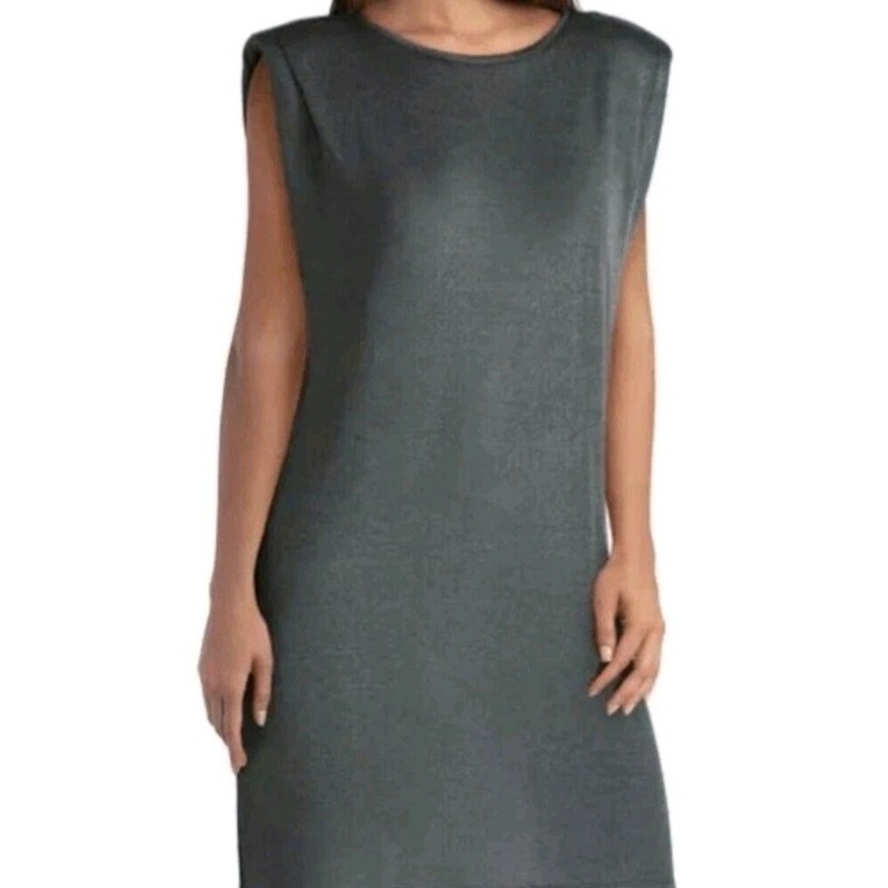 H by Halston Metallic Green Boxy Tunic‎ Top Womans Sz XL NEW Retro Sleeveless